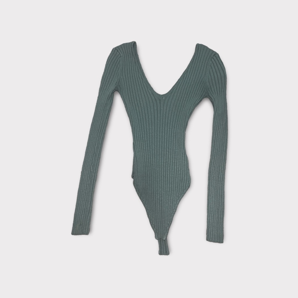 HERA COLLECTION Bodysuit, Color Olive ,  Size M, Fabric 70% Rayon 30% Nylon